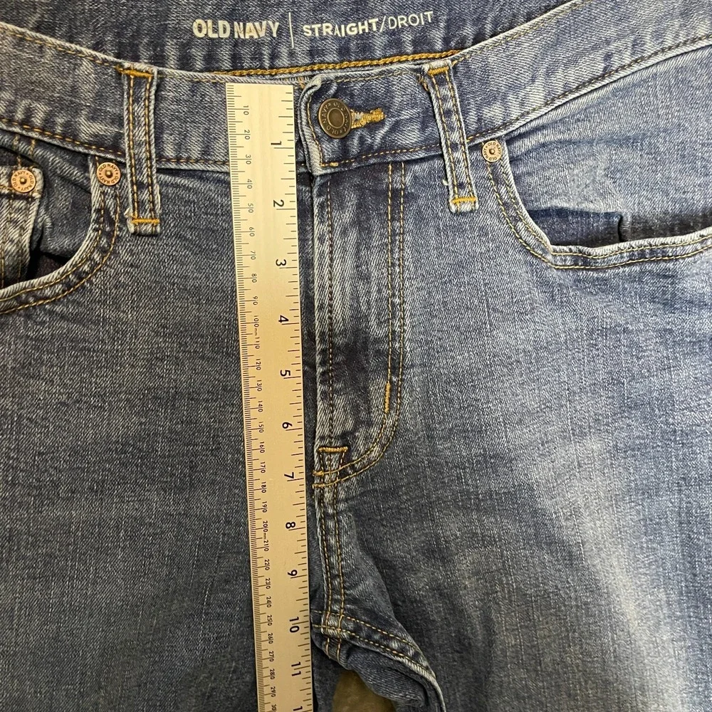 Old Navy Men Classic Low Rise Stretch Straight Medium Wash Denim Jean 31x32